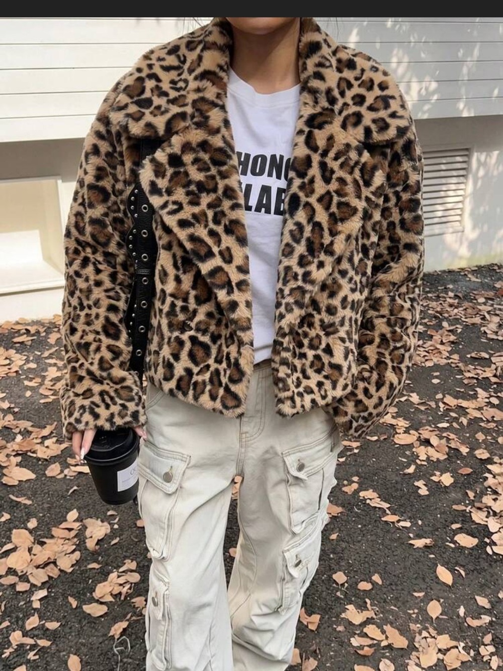 Leopard Print Faux Fur women Jacket - Brown